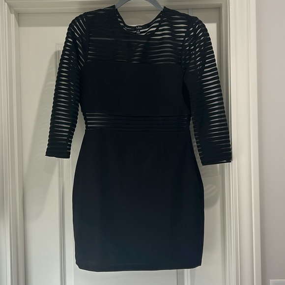 Lulus Mesh Black Bodycon Dress - Medium - Picture 1 of 5